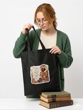 Hand Crafted Boho Poetry Tote Bag Floral Sticker Set Spoonie Gift Artist QR NWT